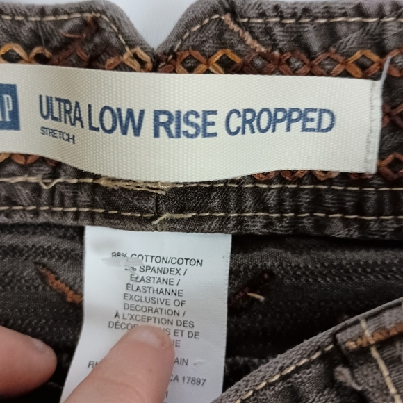GAP Designer Low Rise Cropped Pinstripes Women's Vintage Brown Jeans (#217) - Picture 2 of 9